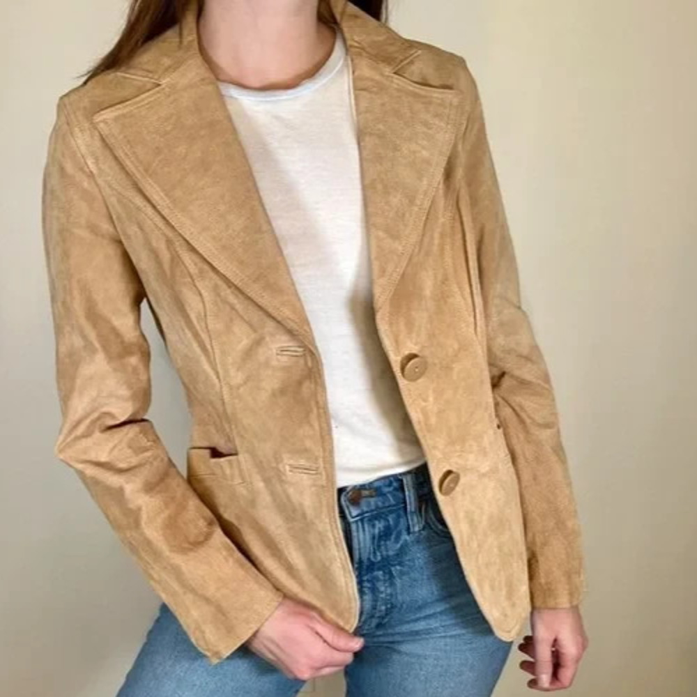 Mark Alan Suede Lined L/S Jacket Tan Caramel Western Modern Americana XL